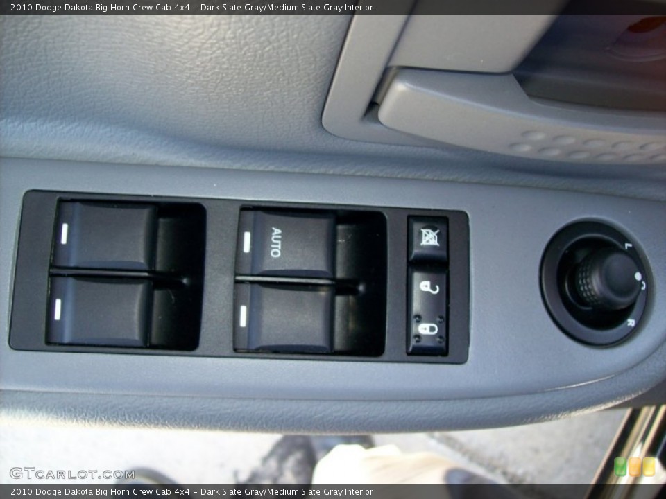 Dark Slate Gray/Medium Slate Gray Interior Controls for the 2010 Dodge Dakota Big Horn Crew Cab 4x4 #51187155