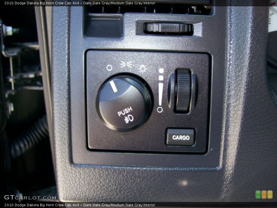 Dark Slate Gray/Medium Slate Gray Interior Controls for the 2010 Dodge Dakota Big Horn Crew Cab 4x4 #51187158