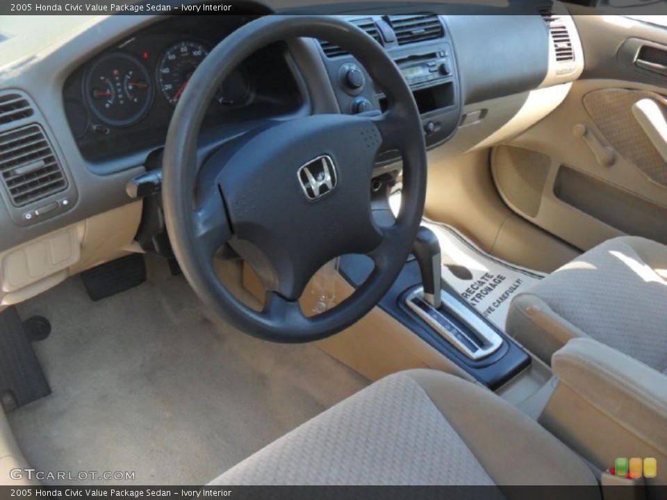 Ivory Interior Photo for the 2005 Honda Civic Value Package Sedan #51187932