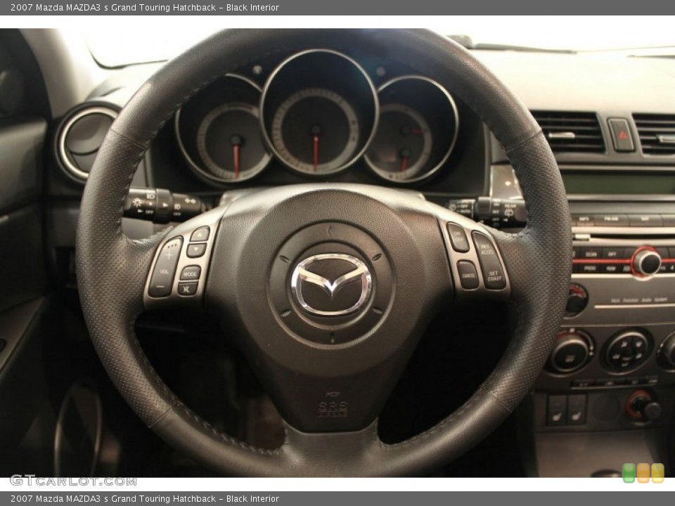 Black Interior Steering Wheel for the 2007 Mazda MAZDA3 s Grand Touring Hatchback #51188184