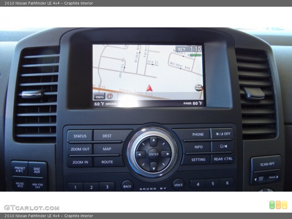 Graphite Interior Navigation for the 2010 Nissan Pathfinder LE 4x4 #51198856