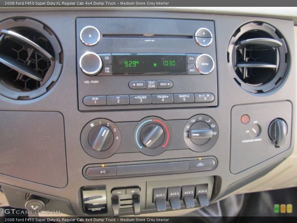 Medium Stone Grey Interior Controls for the 2008 Ford F450 Super Duty XL Regular Cab 4x4 Dump Truck #51200714