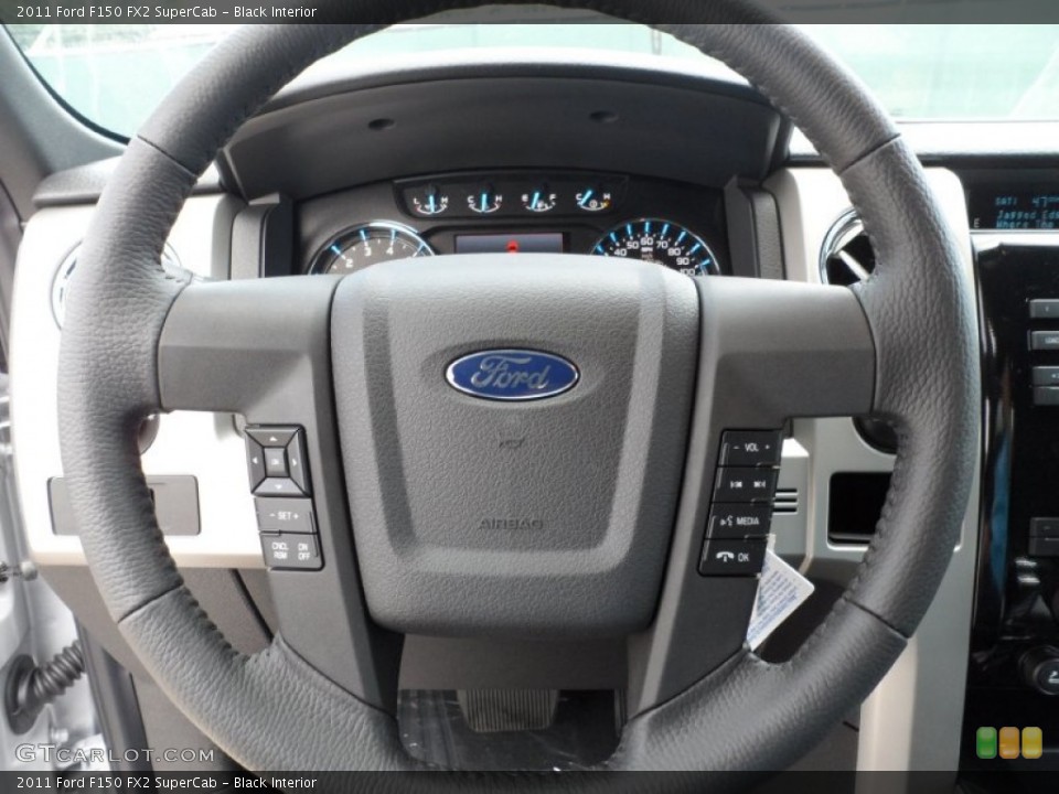 Black Interior Steering Wheel for the 2011 Ford F150 FX2 SuperCab #51215039