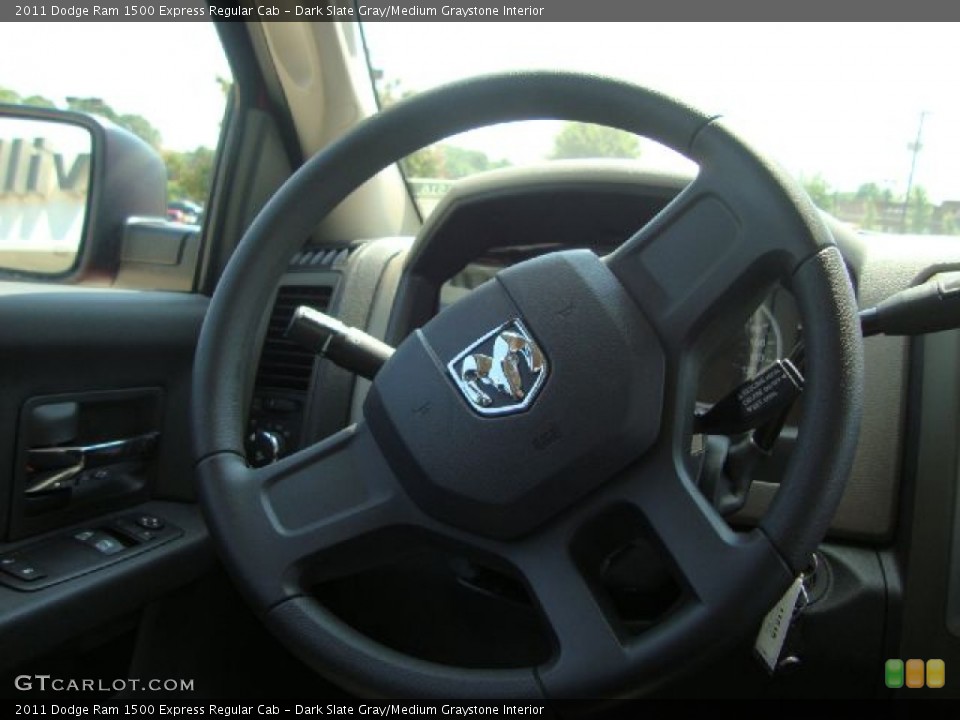 Dark Slate Gray/Medium Graystone Interior Steering Wheel for the 2011 Dodge Ram 1500 Express Regular Cab #51221333