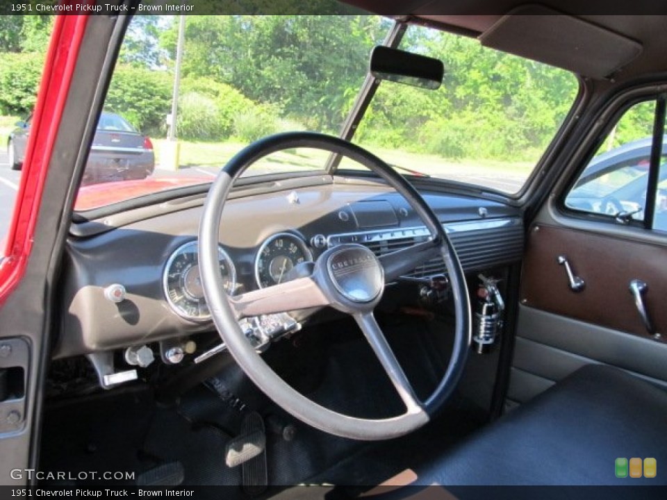 Brown Interior Steering Wheel for the 1951 Chevrolet Pickup Truck #51222794