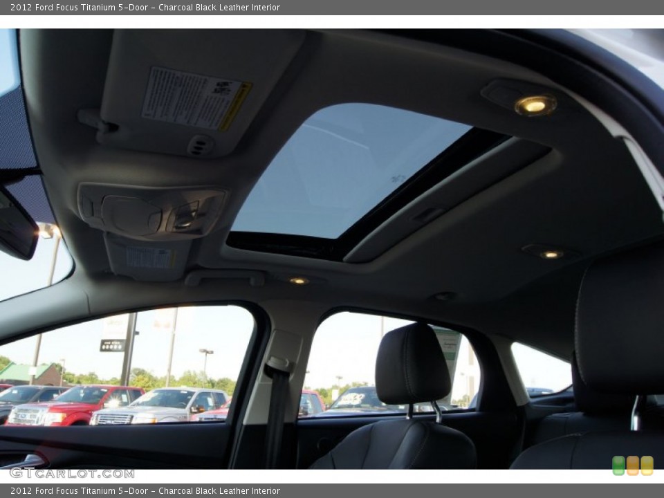 Charcoal Black Leather Interior Sunroof for the 2012 Ford Focus Titanium 5-Door #51225155