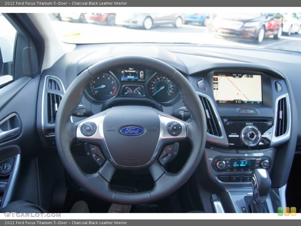 Charcoal Black Leather Interior Dashboard for the 2012 Ford Focus Titanium 5-Door #51225203