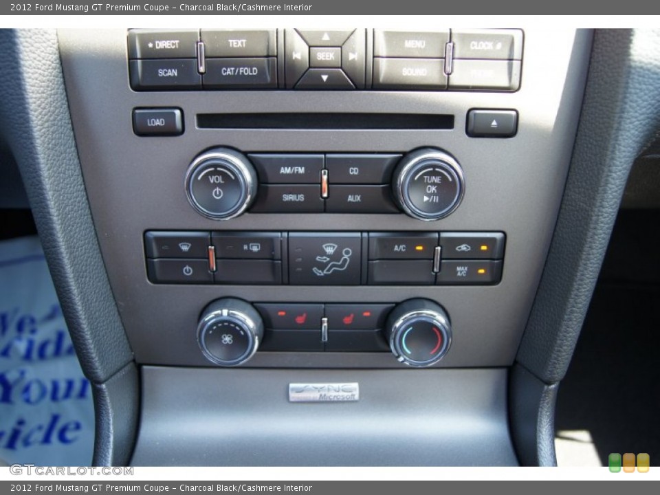 Charcoal Black/Cashmere Interior Controls for the 2012 Ford Mustang GT Premium Coupe #51226097