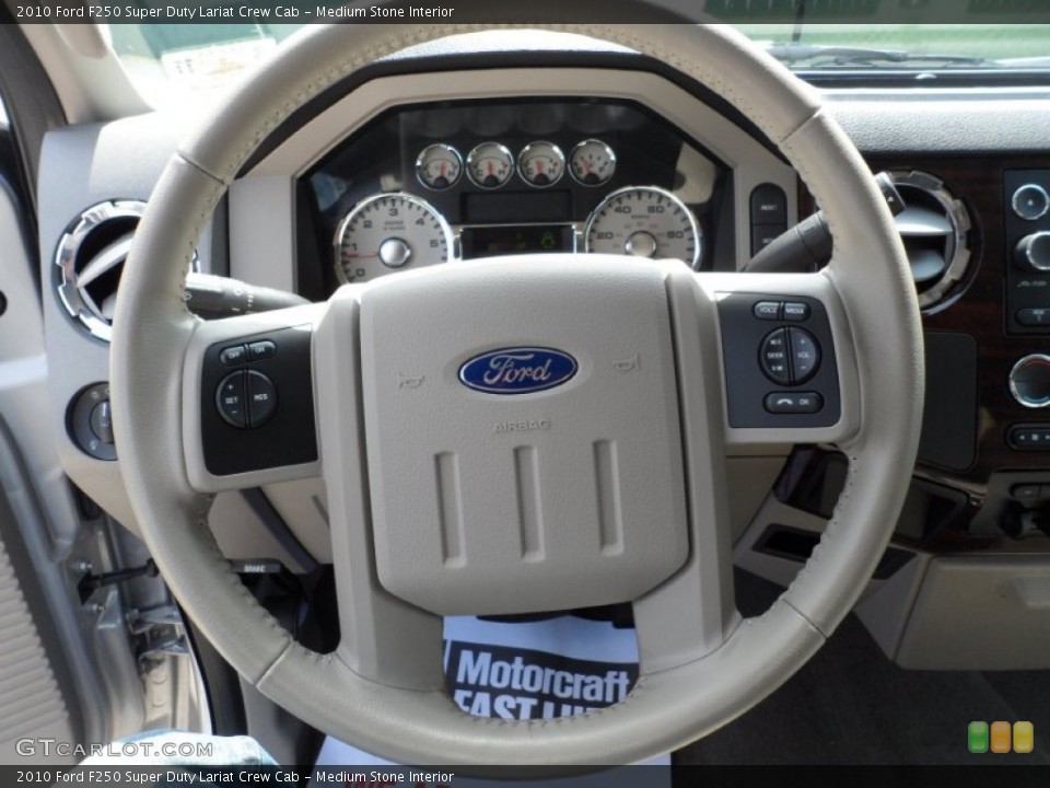 Medium Stone Interior Steering Wheel for the 2010 Ford F250 Super Duty Lariat Crew Cab #51227552