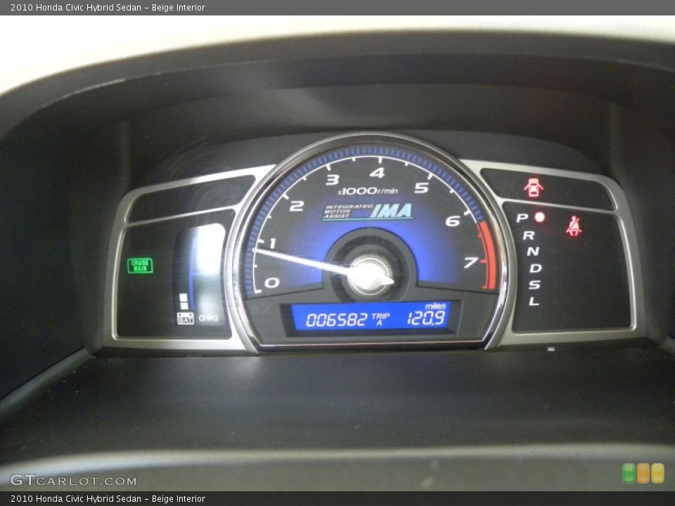 Beige Interior Gauges for the 2010 Honda Civic Hybrid Sedan #51234530