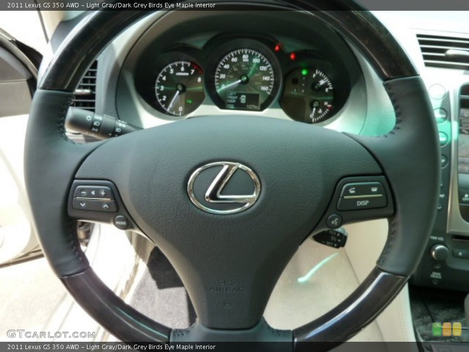 Light Gray/Dark Grey Birds Eye Maple Interior Steering Wheel for the 2011 Lexus GS 350 AWD #51238262