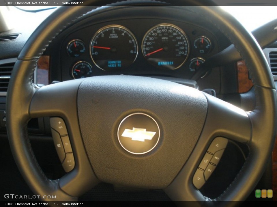Ebony Interior Steering Wheel for the 2008 Chevrolet Avalanche LTZ #51251141