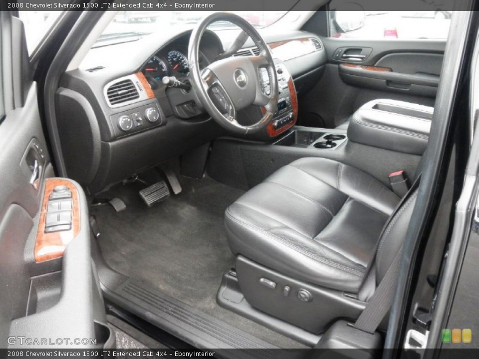 Ebony Interior Photo for the 2008 Chevrolet Silverado 1500 LTZ Extended Cab 4x4 #51254555