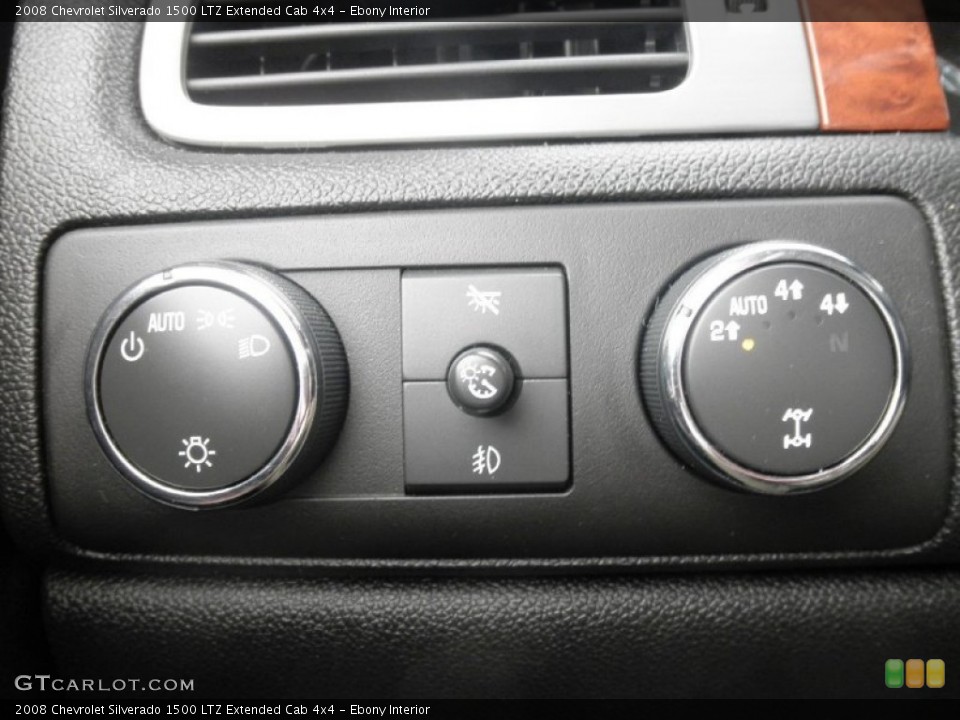 Ebony Interior Controls for the 2008 Chevrolet Silverado 1500 LTZ Extended Cab 4x4 #51254633