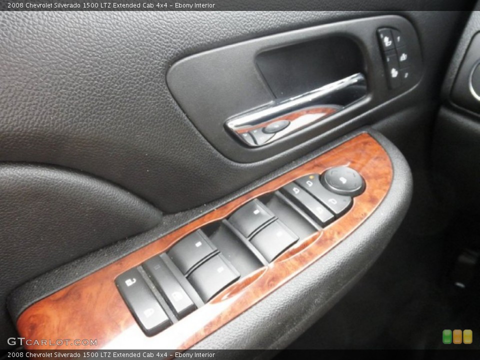 Ebony Interior Controls for the 2008 Chevrolet Silverado 1500 LTZ Extended Cab 4x4 #51254648