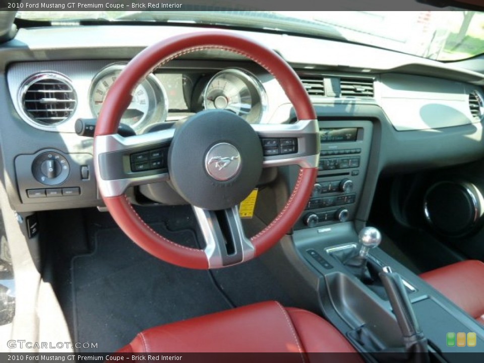 Brick Red Interior Dashboard for the 2010 Ford Mustang GT Premium Coupe #51255464