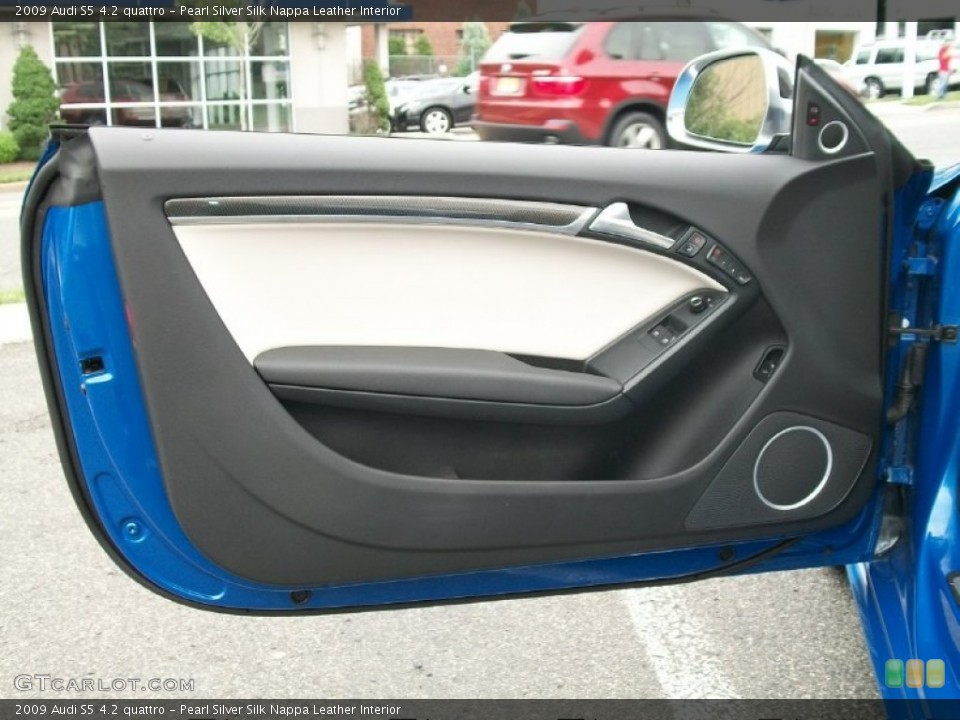 Pearl Silver Silk Nappa Leather Interior Door Panel for the 2009 Audi S5 4.2 quattro #51264230