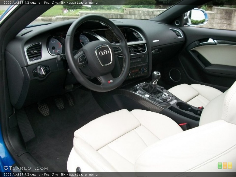 Pearl Silver Silk Nappa Leather Interior Dashboard for the 2009 Audi S5 4.2 quattro #51264242