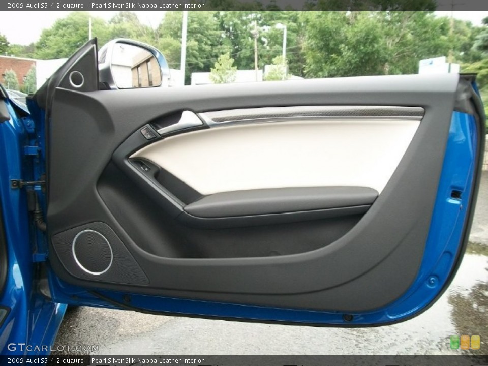 Pearl Silver Silk Nappa Leather Interior Door Panel for the 2009 Audi S5 4.2 quattro #51264389