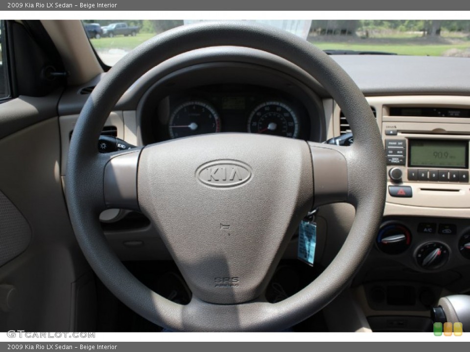 Beige Interior Steering Wheel for the 2009 Kia Rio LX Sedan #51276334