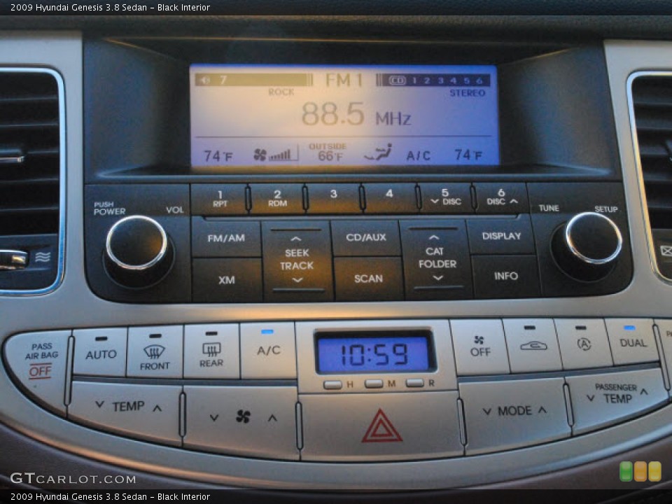 Black Interior Controls for the 2009 Hyundai Genesis 3.8 Sedan #51277960