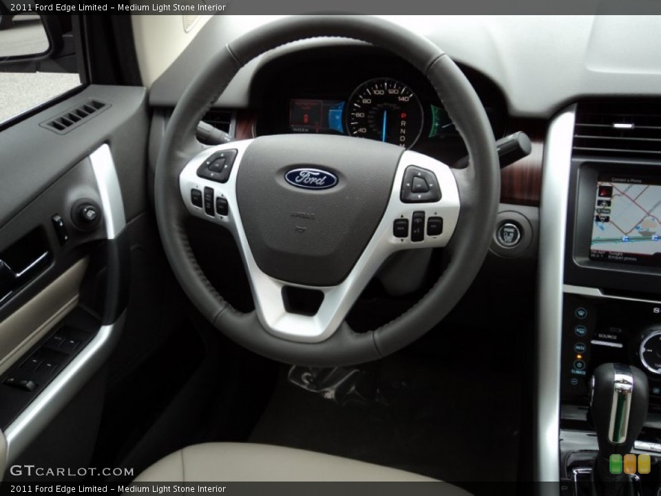 Medium Light Stone Interior Steering Wheel for the 2011 Ford Edge Limited #51278362