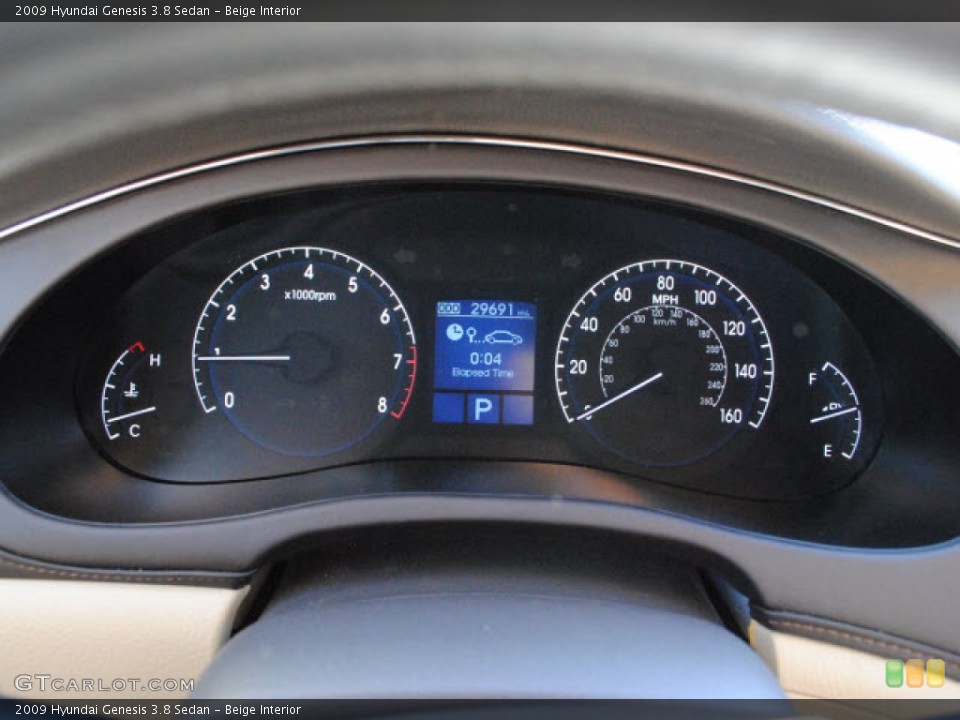 Beige Interior Gauges for the 2009 Hyundai Genesis 3.8 Sedan #51280657