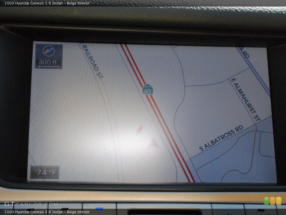 Beige Interior Navigation for the 2009 Hyundai Genesis 3.8 Sedan #51280699