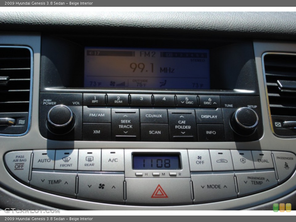 Beige Interior Controls for the 2009 Hyundai Genesis 3.8 Sedan #51283042