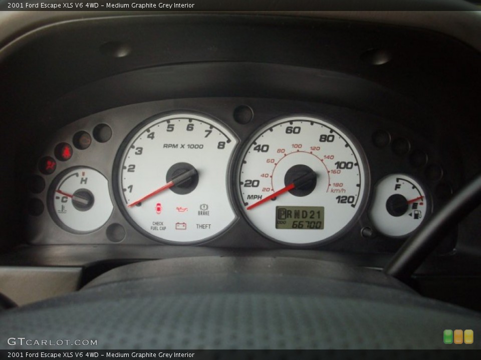 Medium Graphite Grey Interior Gauges for the 2001 Ford Escape XLS V6 4WD #51293917