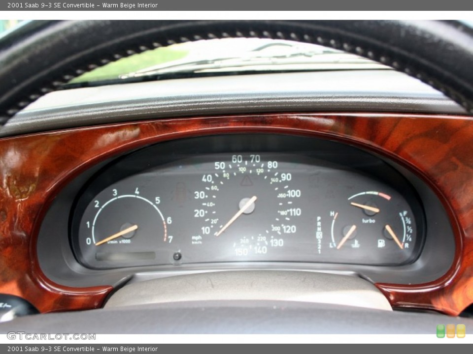 Warm Beige Interior Gauges for the 2001 Saab 9-3 SE Convertible #51298027