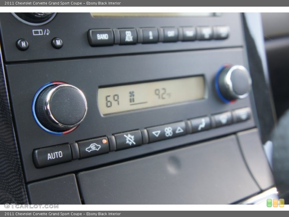 Ebony Black Interior Controls for the 2011 Chevrolet Corvette Grand Sport Coupe #51305008