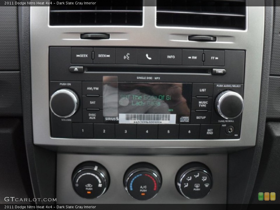 Dark Slate Gray Interior Controls for the 2011 Dodge Nitro Heat 4x4 #51309280