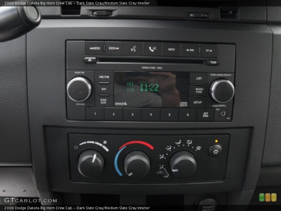 Dark Slate Gray/Medium Slate Gray Interior Controls for the 2009 Dodge Dakota Big Horn Crew Cab #51311275