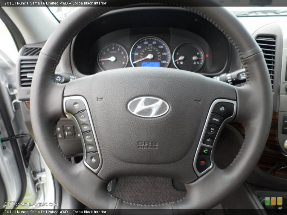 Cocoa Black Interior Steering Wheel for the 2011 Hyundai Santa Fe Limited AWD #51311371