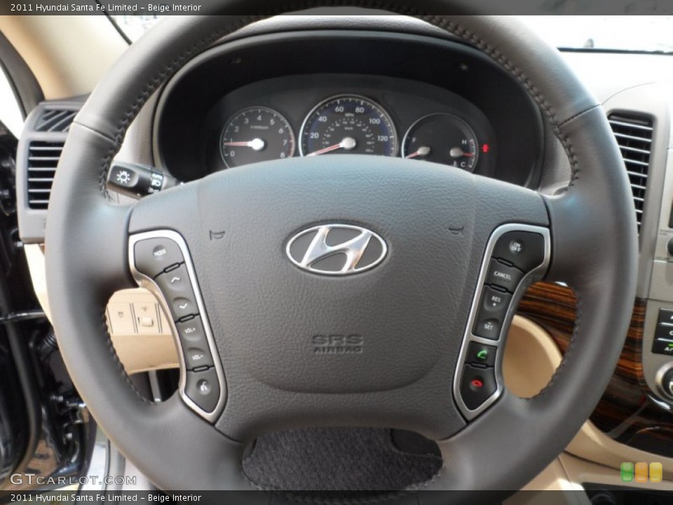 Beige Interior Steering Wheel for the 2011 Hyundai Santa Fe Limited #51311956