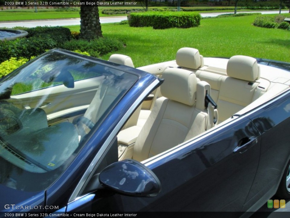 Cream Beige Dakota Leather Interior Photo for the 2009 BMW 3 Series 328i Convertible #51318328