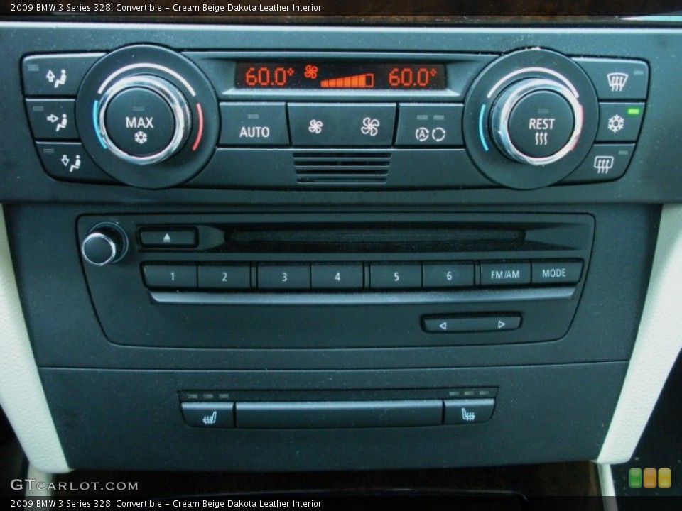 Cream Beige Dakota Leather Interior Controls for the 2009 BMW 3 Series 328i Convertible #51318601
