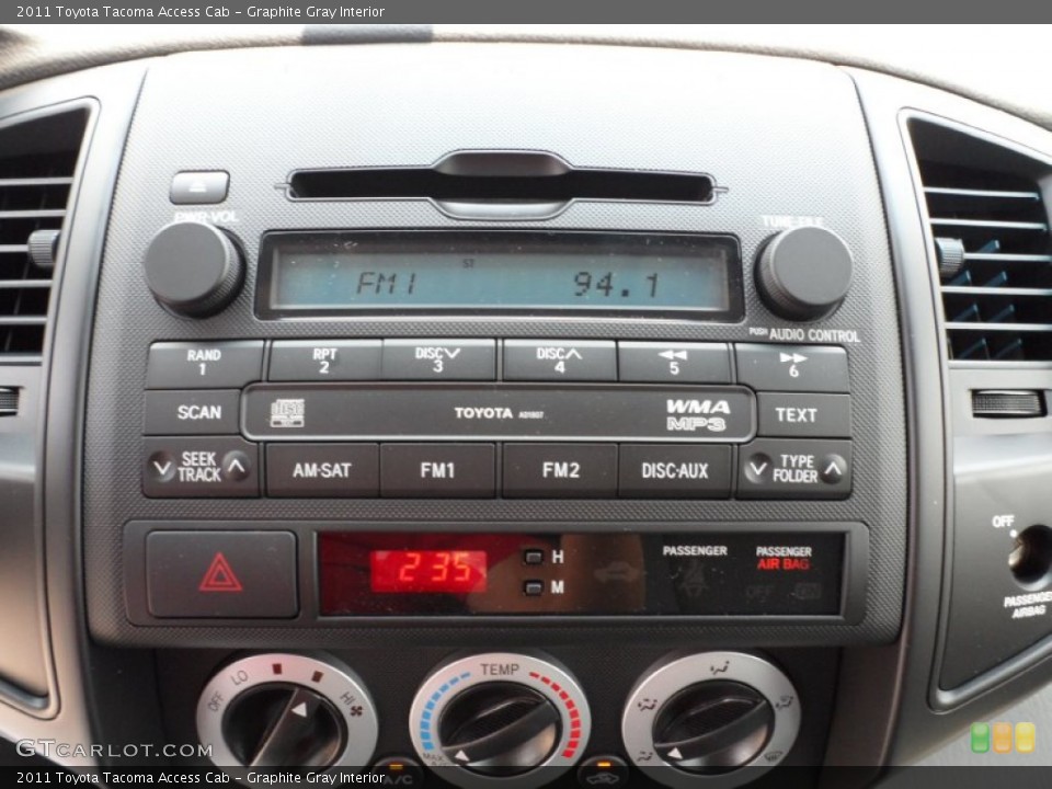 Graphite Gray Interior Controls for the 2011 Toyota Tacoma Access Cab #51320728