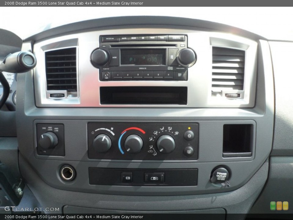 Medium Slate Gray Interior Controls for the 2008 Dodge Ram 3500 Lone Star Quad Cab 4x4 #51333994