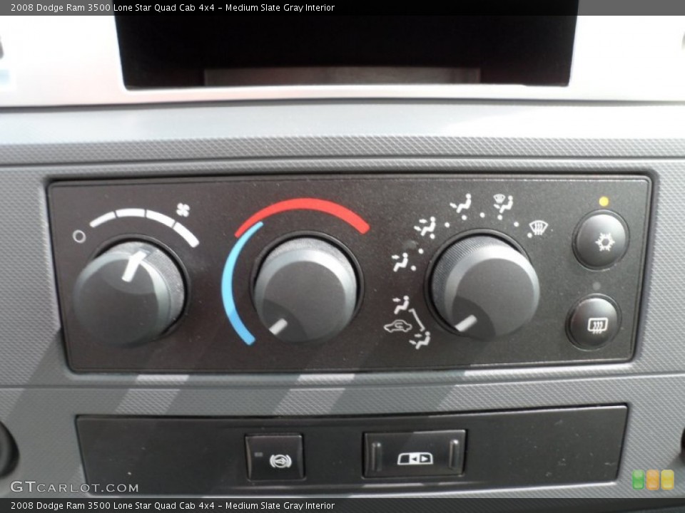 Medium Slate Gray Interior Controls for the 2008 Dodge Ram 3500 Lone Star Quad Cab 4x4 #51334027