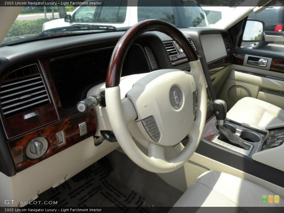 Light Parchment Interior Steering Wheel for the 2003 Lincoln Navigator Luxury #51350354