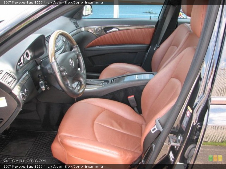 Black/Cognac Brown Interior Photo for the 2007 Mercedes-Benz E 550 4Matic Sedan #51357638