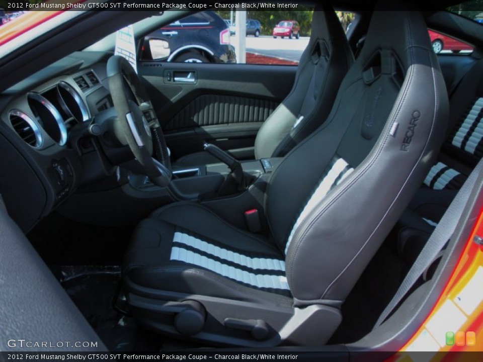 Charcoal Black/White Interior Photo for the 2012 Ford Mustang Shelby GT500 SVT Performance Package Coupe #51358403