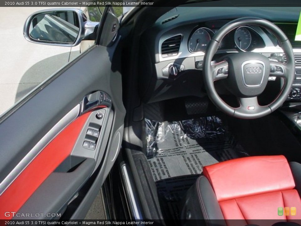 Magma Red Silk Nappa Leather Interior Photo for the 2010 Audi S5 3.0 TFSI quattro Cabriolet #51394724