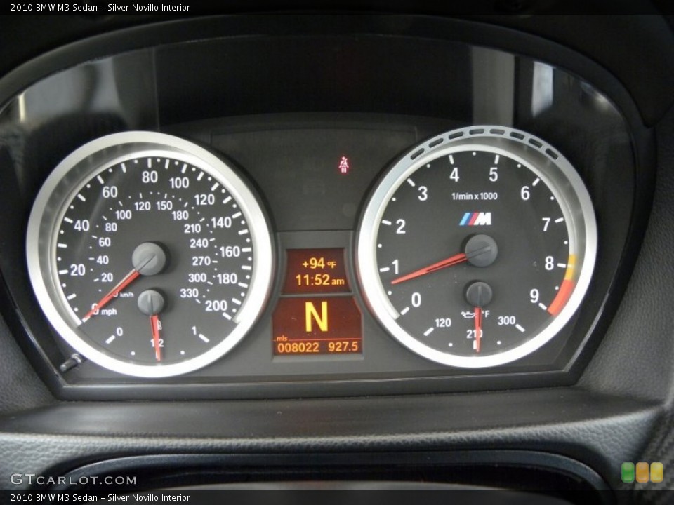 Silver Novillo Interior Gauges for the 2010 BMW M3 Sedan #51397904