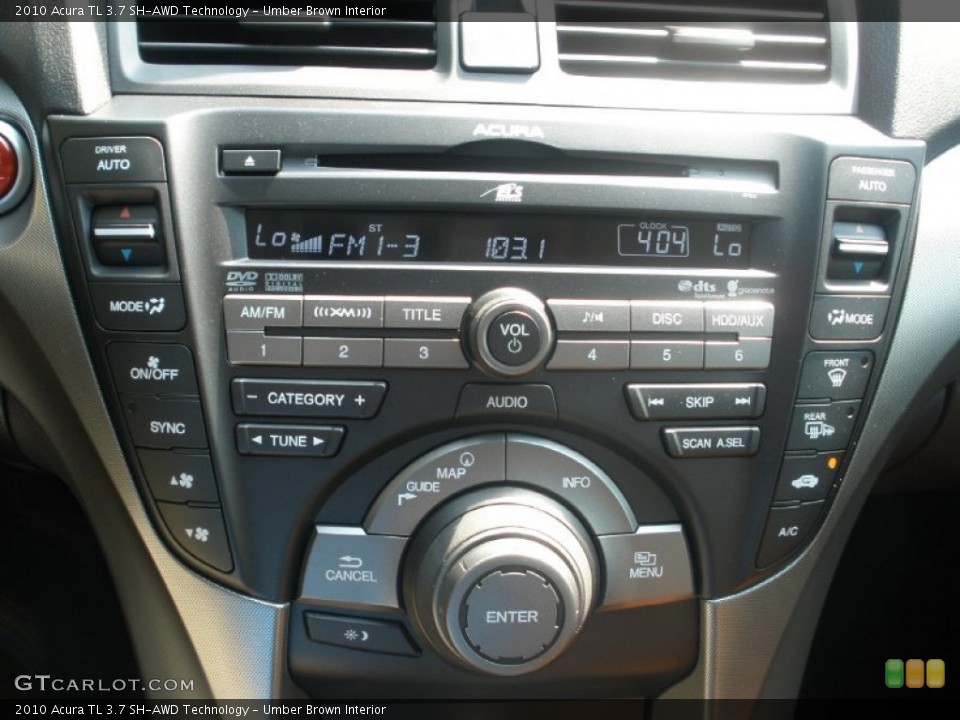 Umber Brown Interior Controls for the 2010 Acura TL 3.7 SH-AWD Technology #51400550