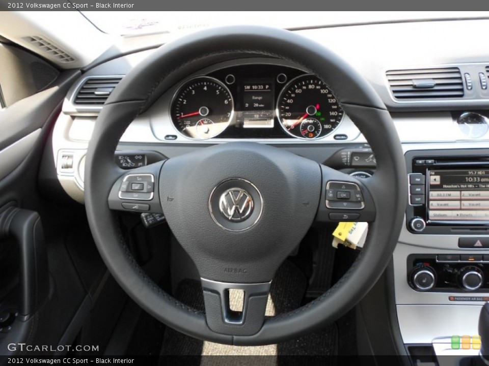 Black Interior Steering Wheel for the 2012 Volkswagen CC Sport #51405309