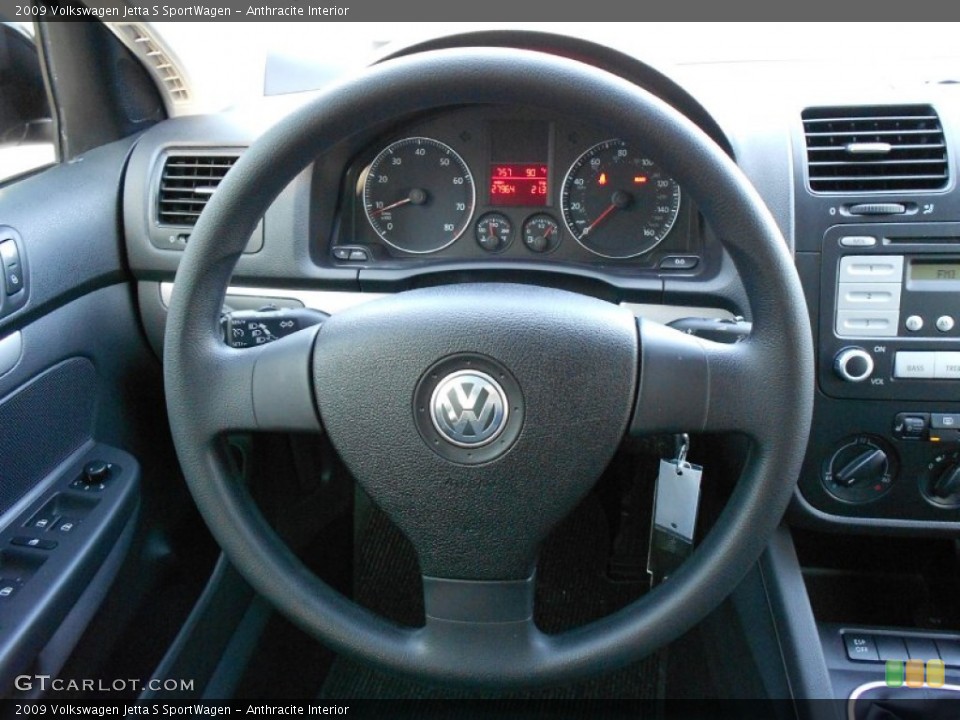 Anthracite Interior Steering Wheel for the 2009 Volkswagen Jetta S SportWagen #51406278
