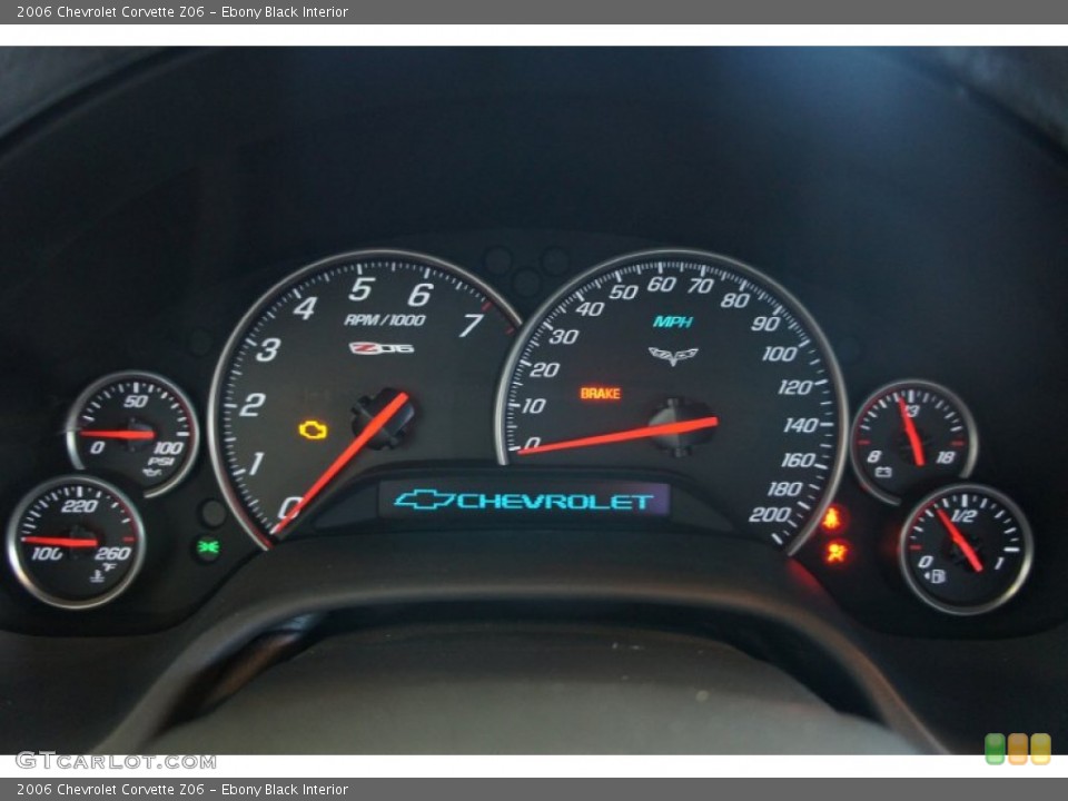 Ebony Black Interior Gauges for the 2006 Chevrolet Corvette Z06 #51410923